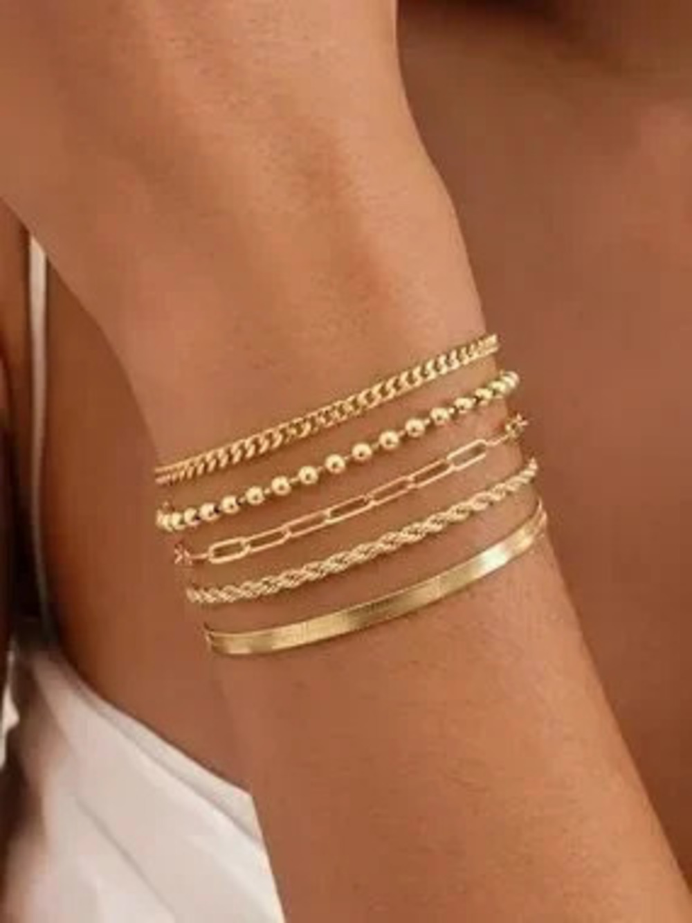 NEW 14K Gold Plated Multi-Style Bracelet Set
